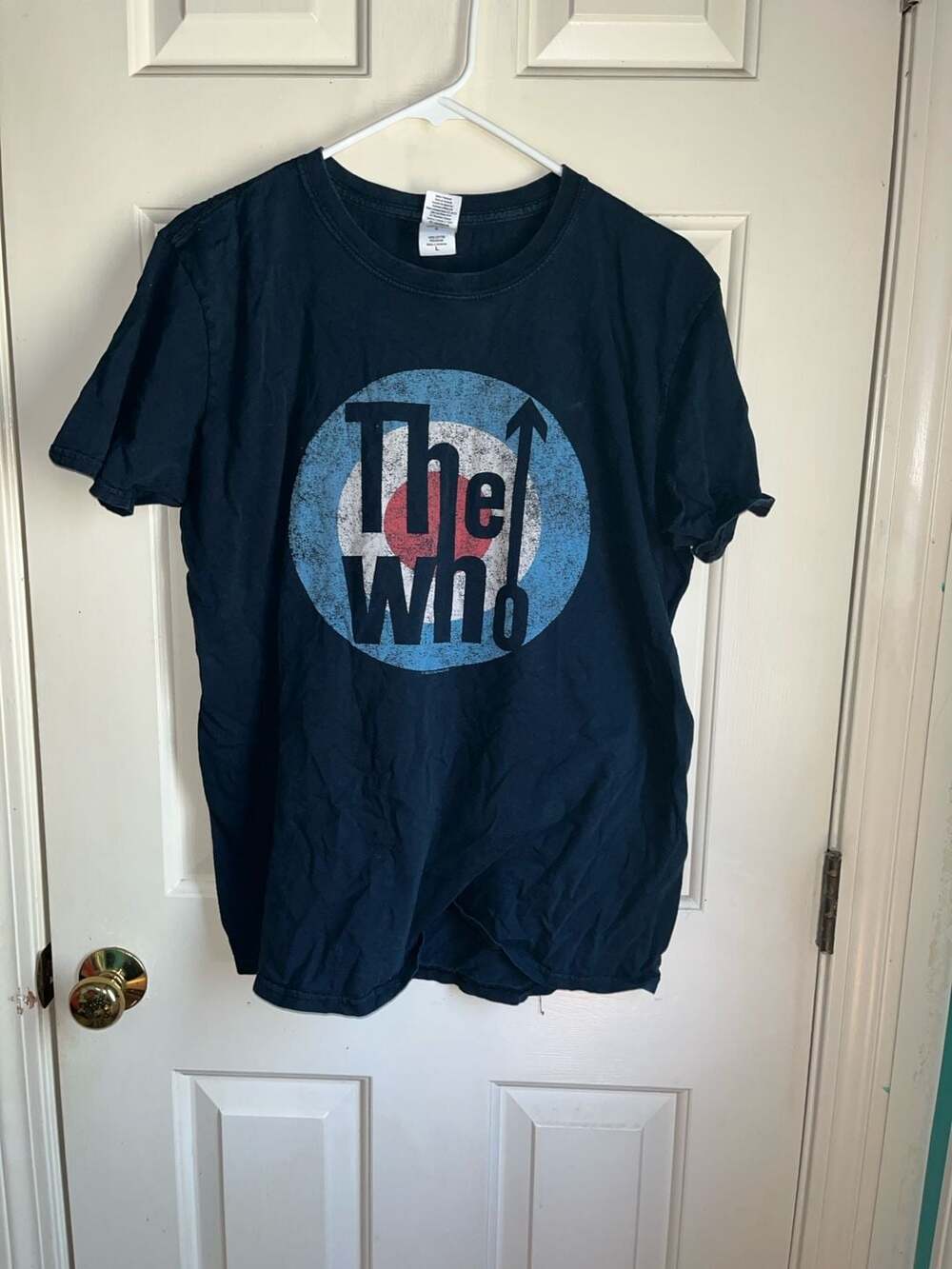 Gildan Softstyle The Who Target Logo Graphic T-Shirt Navy Blue Size L